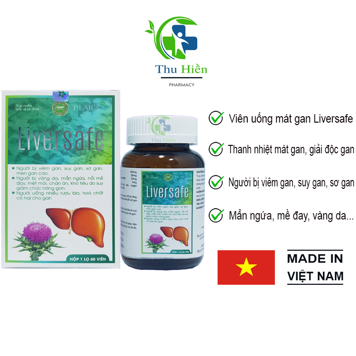 Viên uống giải độc gan Liver safe làm mát gan, bổ gan thải độc , bảo vệ gan, tăng cường chức năng gan ( Hộp 60 Viên )