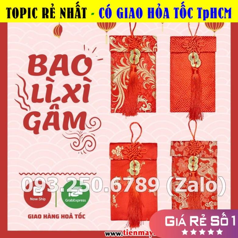 Bao lì xì vải gấm nhiều hoa văn cao cấp cưới hỏi, ngày tết sang trọng đẹp mắt