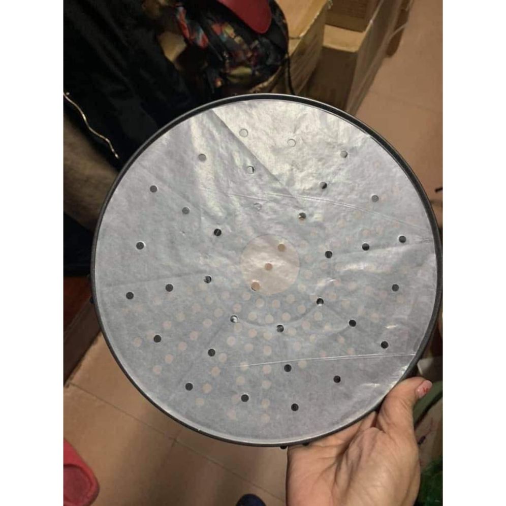 400 tờ size 25cm Giấy nến đục lỗ dùng cho các loại nồi chiên không dầu, chống dính thức ăn khi chiên
