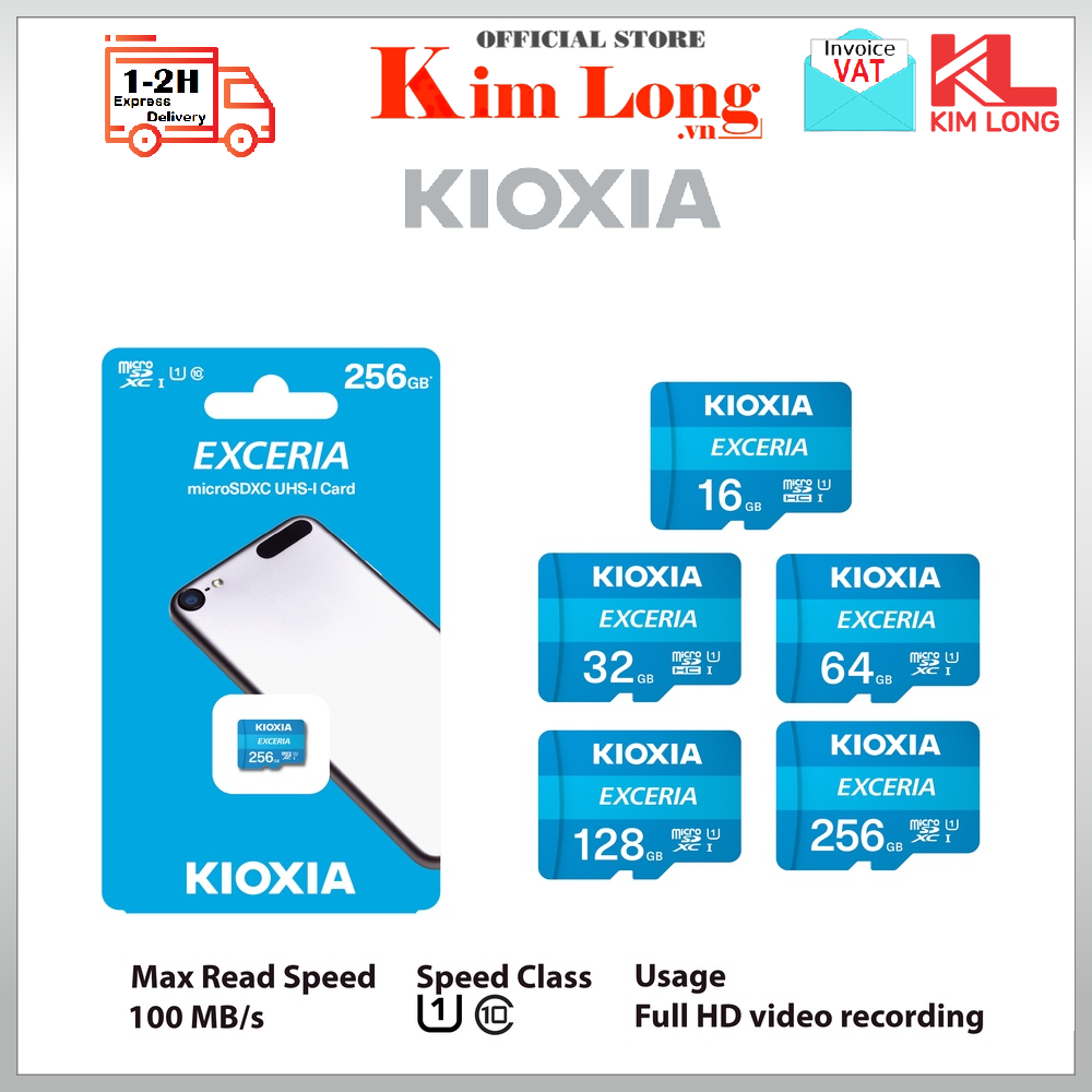 Thẻ nhớ Micro SD Kioxia ( Toshiba ) Class 10 UHS-I 100MB/s - Hàng chính hãng