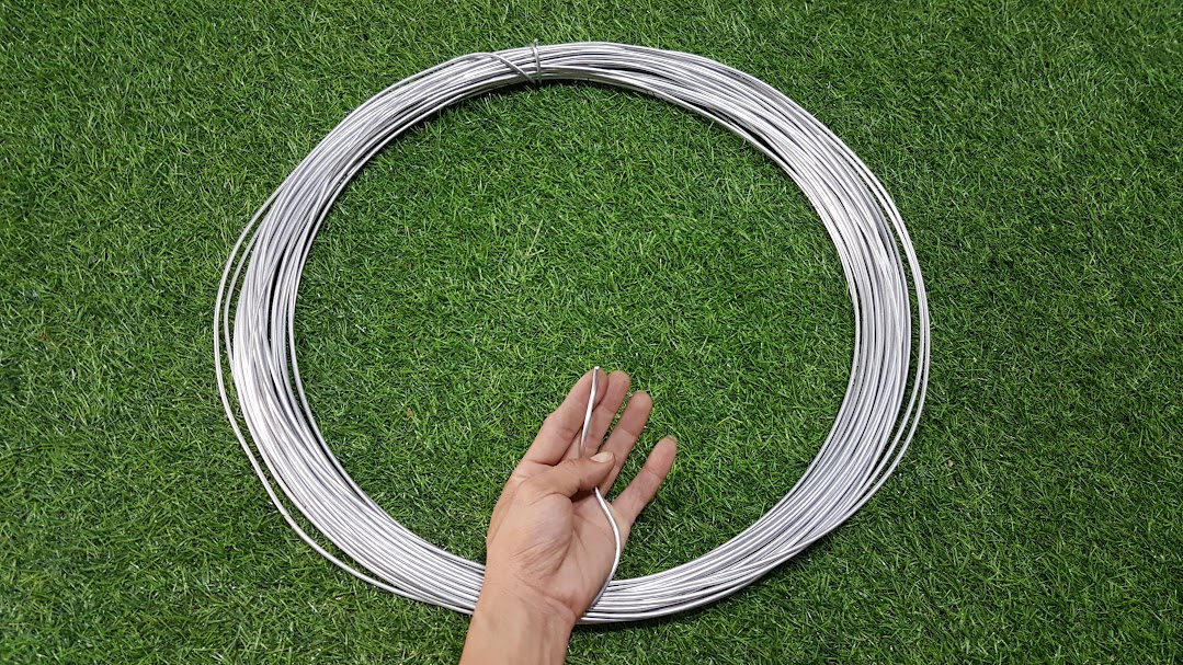 Dây nhôm trần màu trắng 3mm quấn mai uốn cây cảnh bonsai bó 1kg