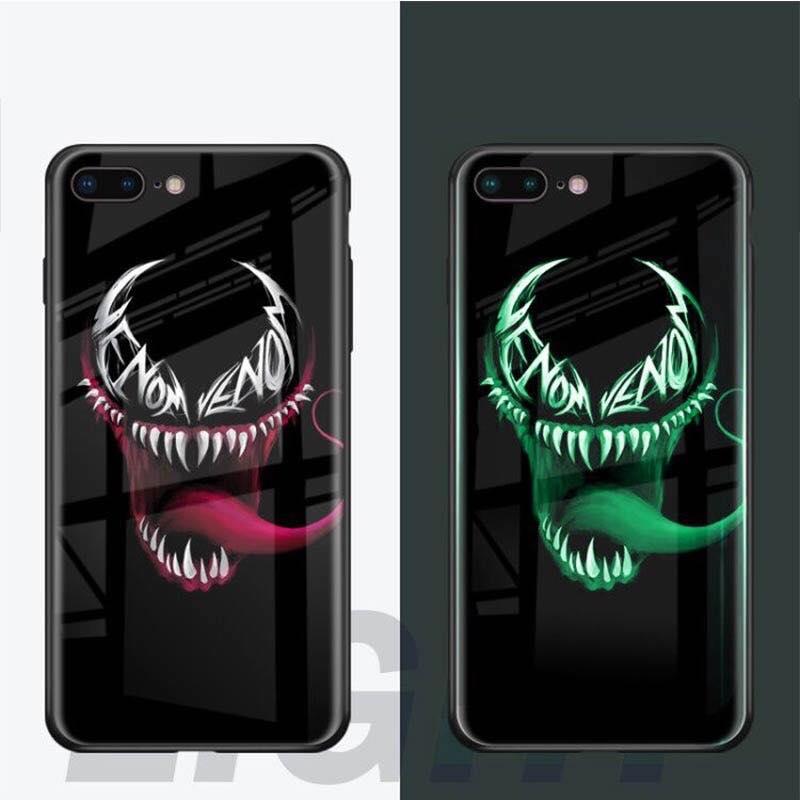 [HCM]Ốp iPhone hình VENOM dạ quang mặt lưng cường lực các đời máy XS MAX X XS 8PLUS7PLUS6PLUS mẫu mới.