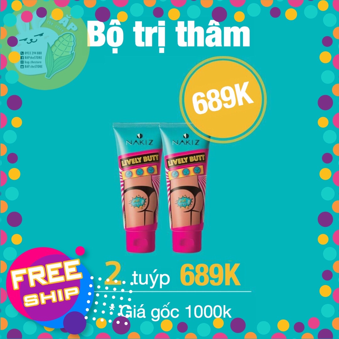 Kem Nakiz Lively Butt - Combo 2 tuýp