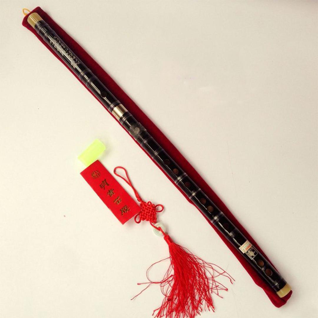 Sáo Dizi Có Khớp màu nâu Tone La trầm (Tone D Trung Quốc) - Sáo trúc Bùi Gia tinh chỉnh - Tặng màng rung + Dây treo sáo