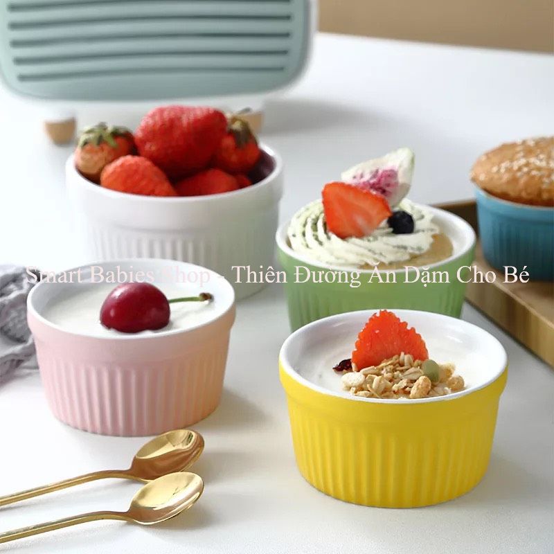Bát sứ ăn dặm, chén sứ ăn dặm Ramenkin không nắp 150ml