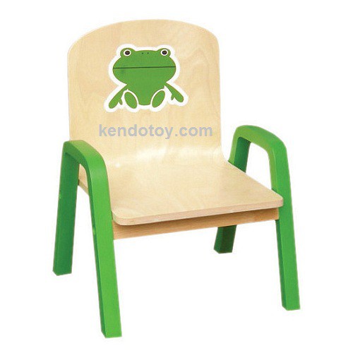 Ghế tay vịn in thú | Bàn ghế trẻ em bằng gỗ, ghế dựa trẻ em, đồ nội thất phòng của bé siêu đẹp an toàn