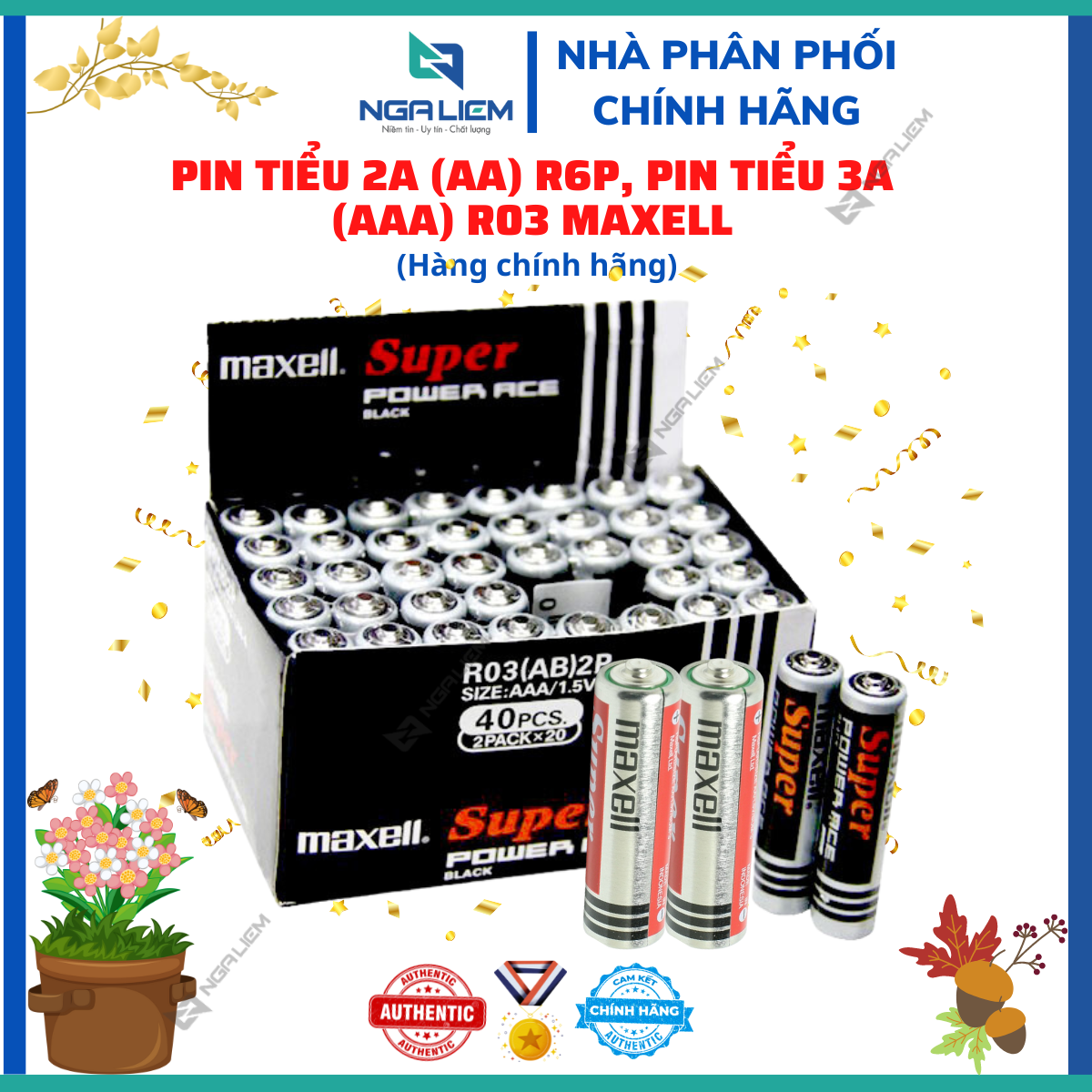 Pin tiểu 2a r6p, pin tiểu 3a r03 maxell, hộp đen hộp đỏ