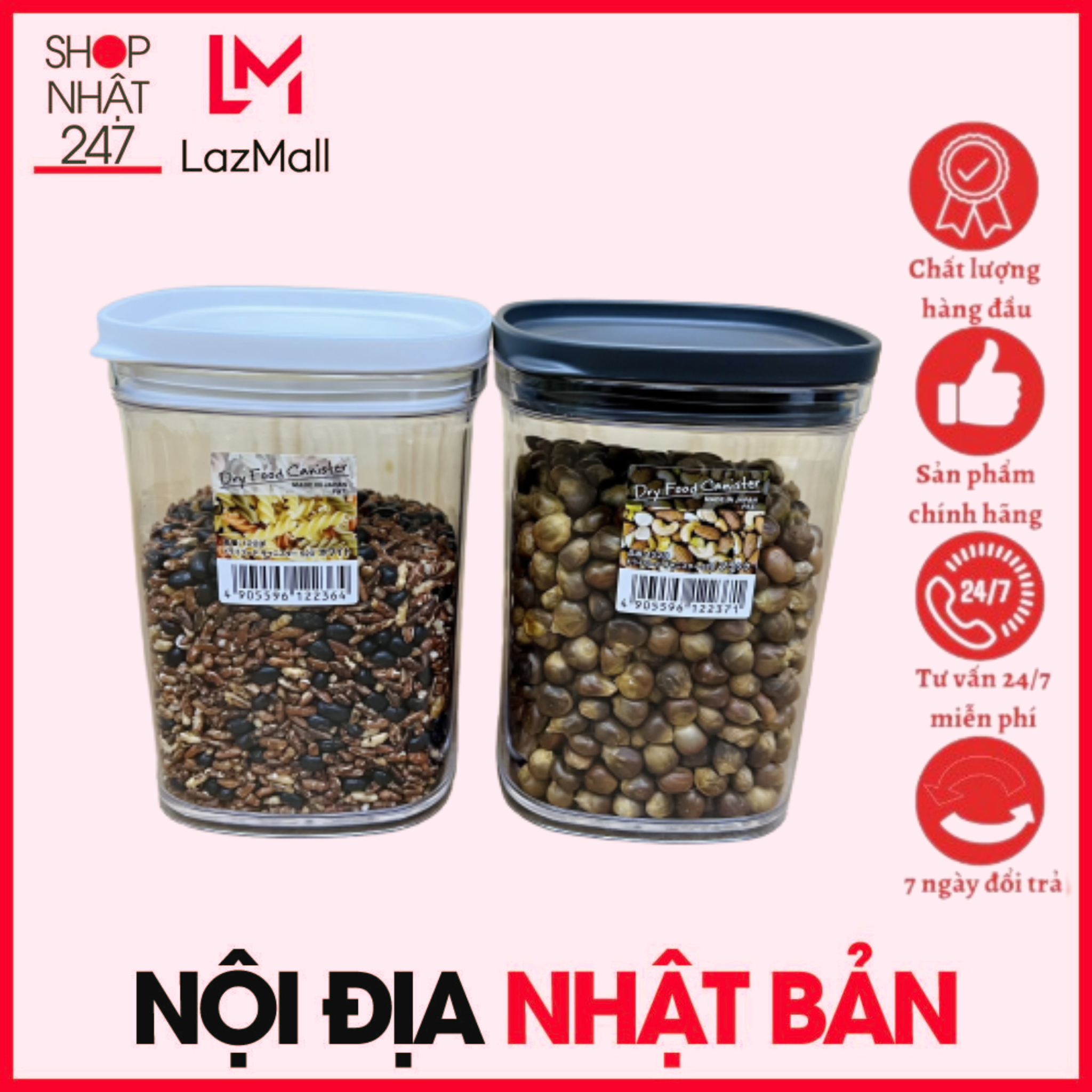 Hộp đựng thực phẩm khô Canister 520ml hàng nội địa Nhật