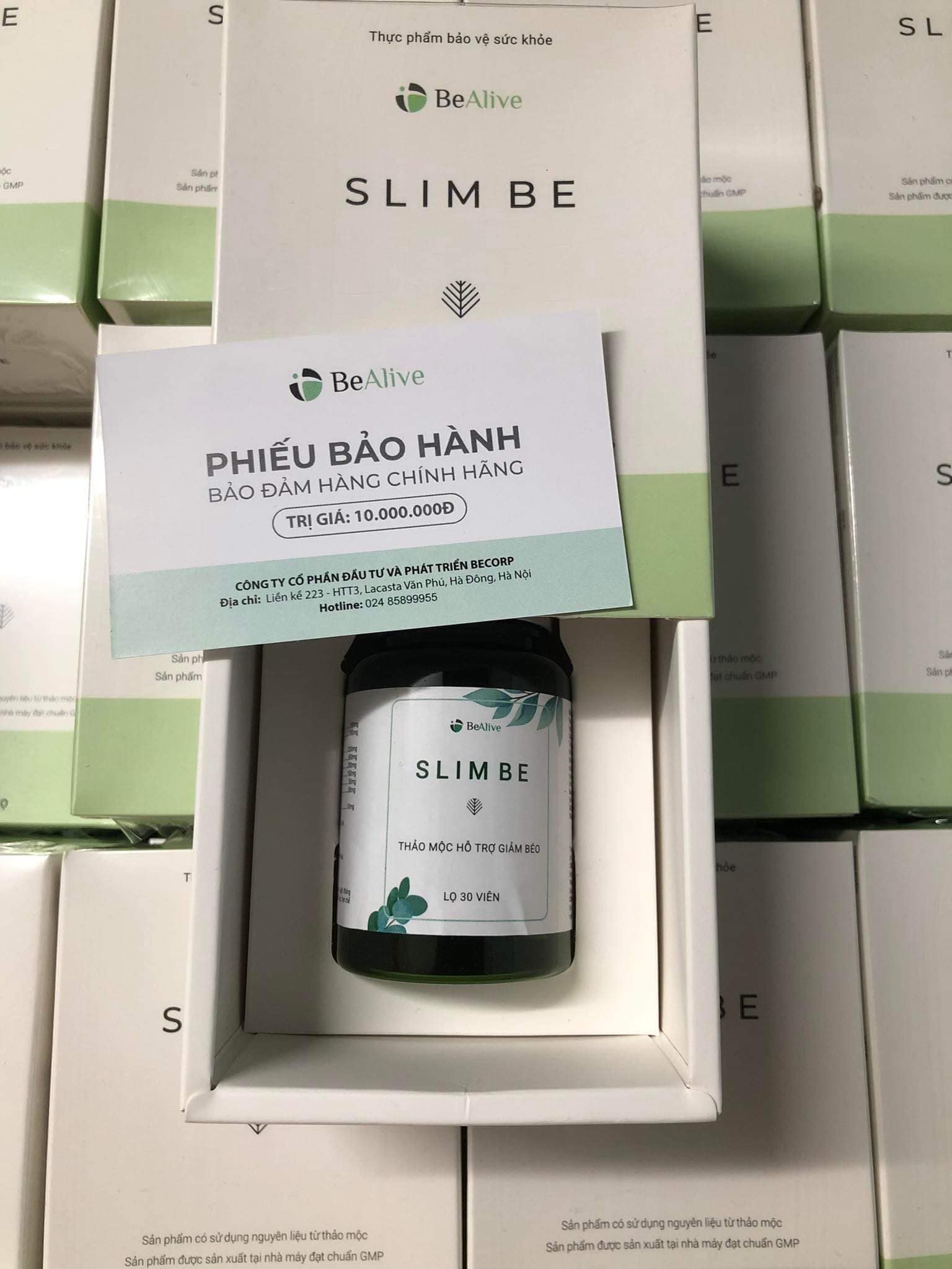 Viên uống giảm cân  Slim Be mẫu mới nhất  dạng lọ ( lọ 30 viên )cường anh + phiếu bảo hành