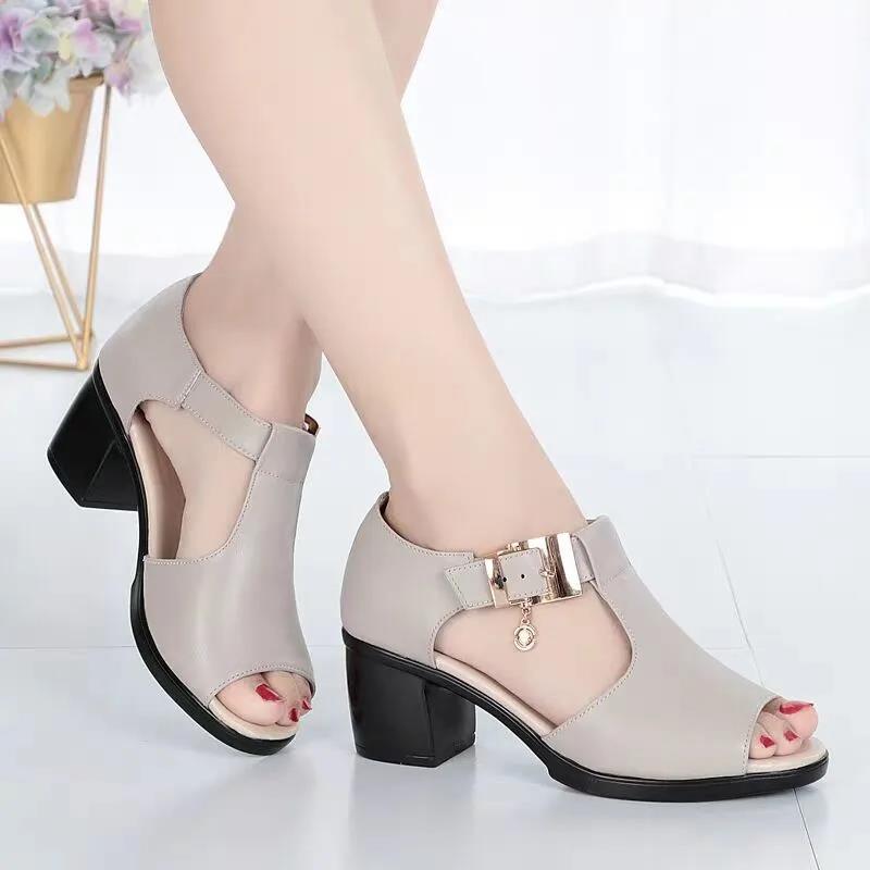 Giày sandal nữ da mềm đế êm Phong Cách Hàn Quốc BN115