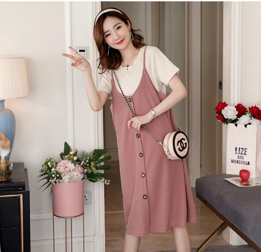 yếm bầu xinh - YẾM BẦU + ÁO THUN LEN