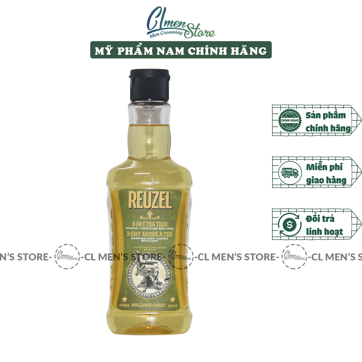 Dầu gội sữa tắm đa năng reuzel tea tree 3 in 1 - 350ml
