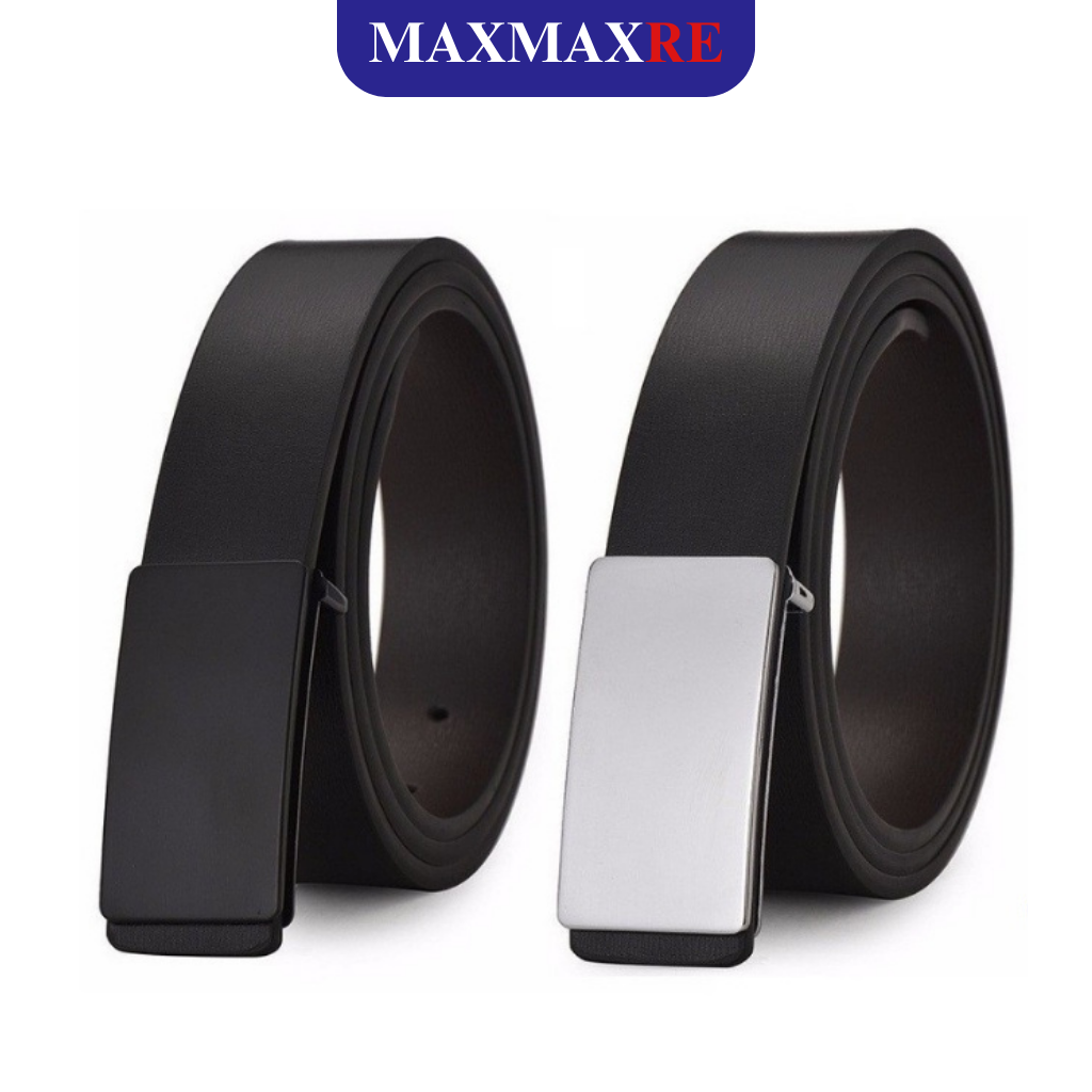 Thắt lưng nam mặt trơn cao cấp 2 màu phong cách Hàn Quốc