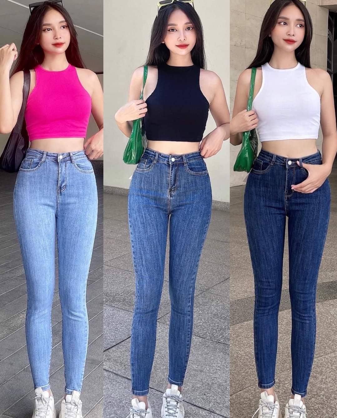 [HCM] Quần Jeans Nữ Quần Bò Nữ Cotton  Co Giãn 4 Chiều Dáng Skinny Xuất Khẩu Cao Cấp