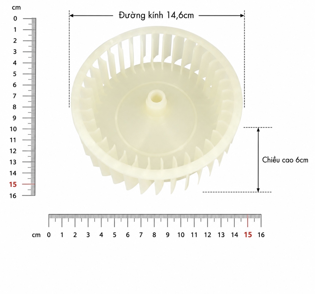 Cánh quạt máy sấy ĐK 14,6cm; Cao 6cm - Hàng mới 100% - Dùng chung được cho nhiều đời máy hàng chính hãng - Model : Dùng chung cho nhiều model máy sấy Mô tả sản phẩm : - Cánh quạt máy sấy có tác dụng thổi và hút gió đối lưu qua hộp trở