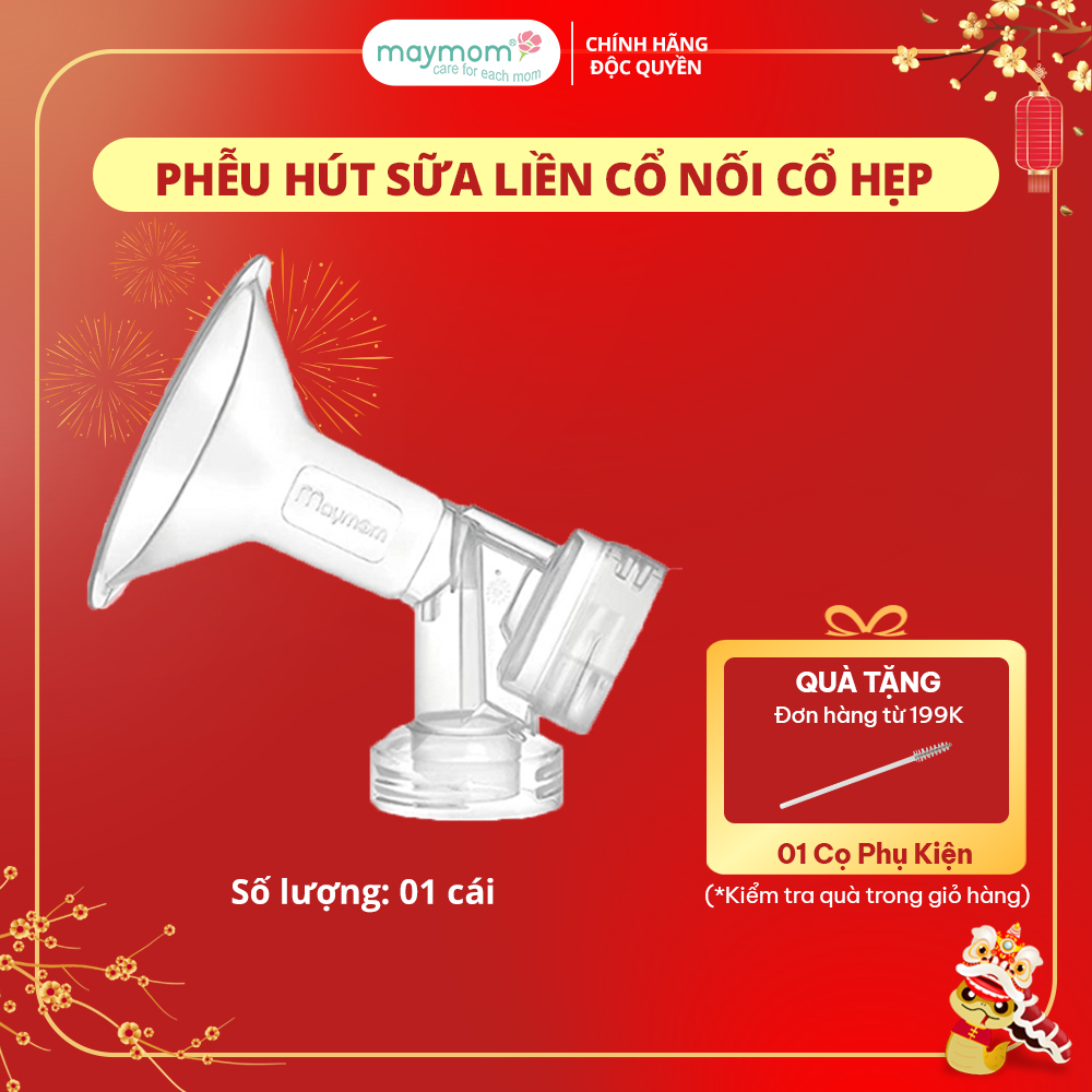 Phễu Hút Sữa Liền Cổ Nối Maymom Loại Cổ Hẹp, Phụ Kiện Thay Thế Máy Hút Sữa Medela, Unimom, Cimilre (1 cái)