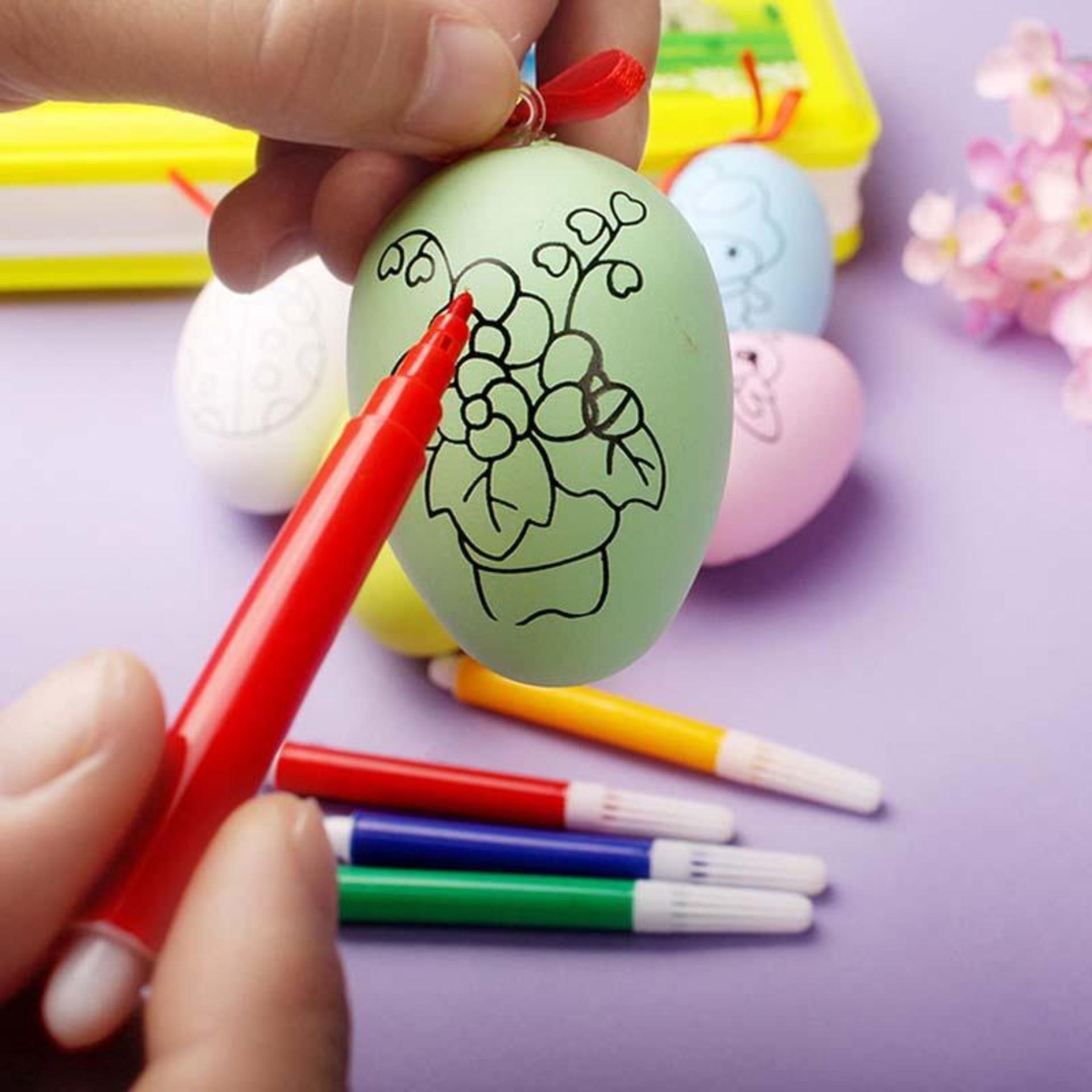 Quả trứng tô màu cho bé + Bút màu - Giao ngẫu nhiên