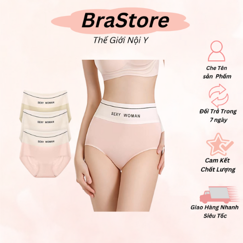 Quần lót su lụa chữ woman cạp cao gen bụng tàng hình 86317