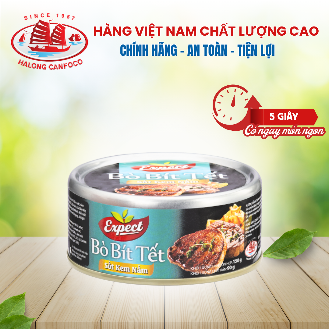 Bò bít tết sốt kem nấm 150g - đồ hộp hạ long