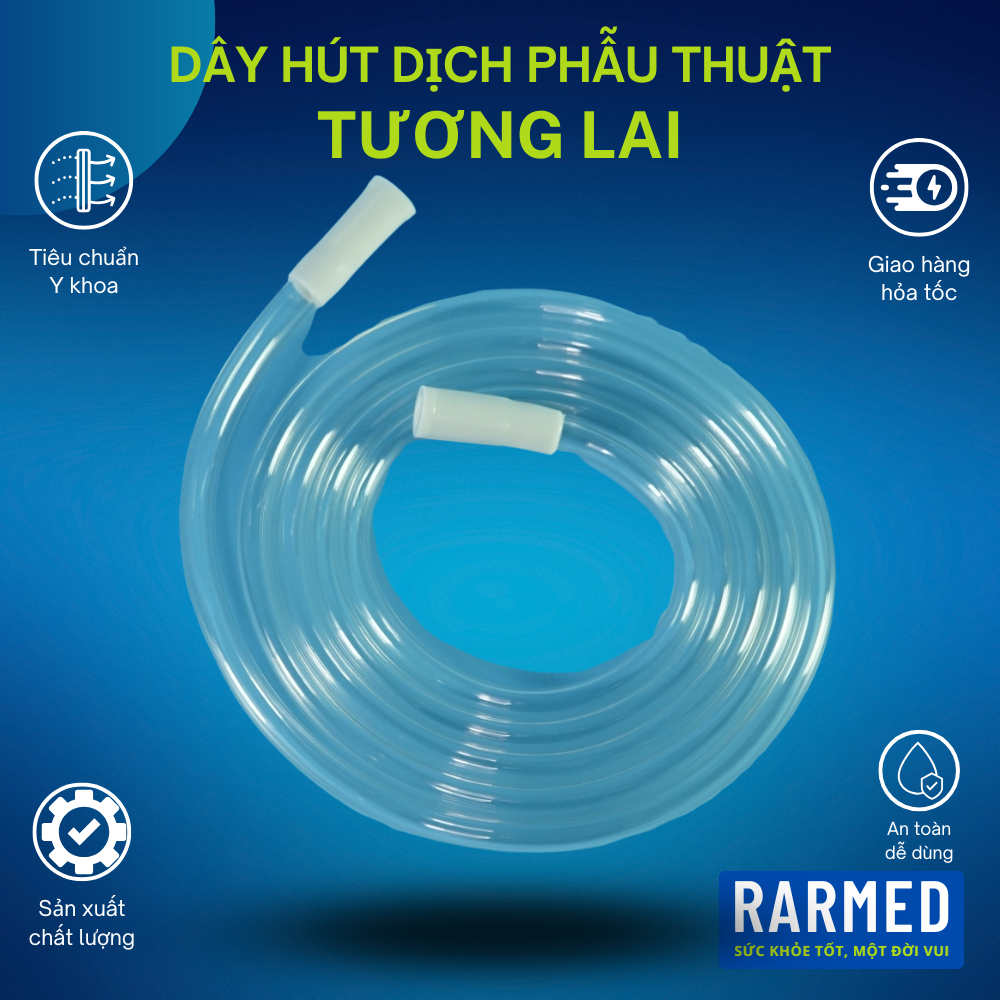 Dây hút dịch phẫu thuật Tương Lai dùng hút dịch phẩu thuật tiệt trùng - 8mmx2m