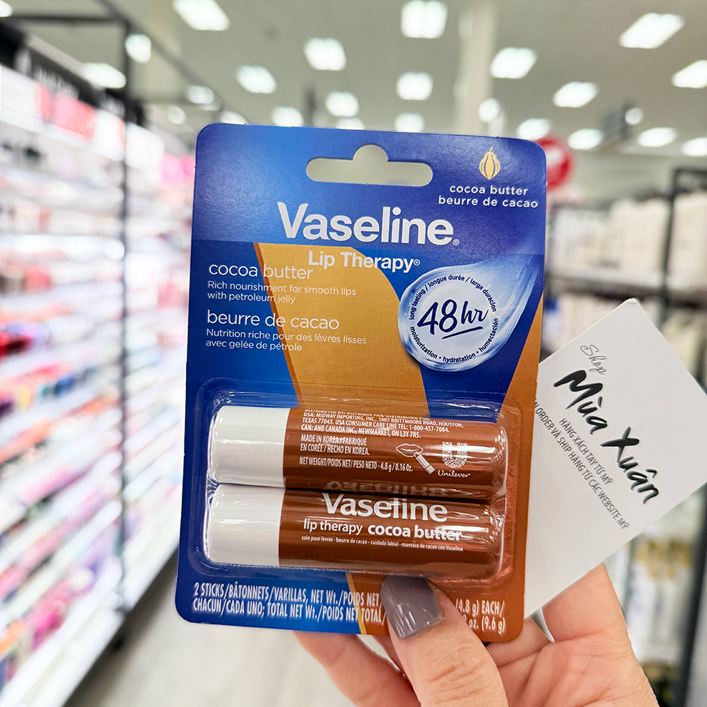 [HÀNG MỸ] [NHIỀU MÙI] Son dưỡng môi Vaseline Lip Therapy, 2 x 4.8g