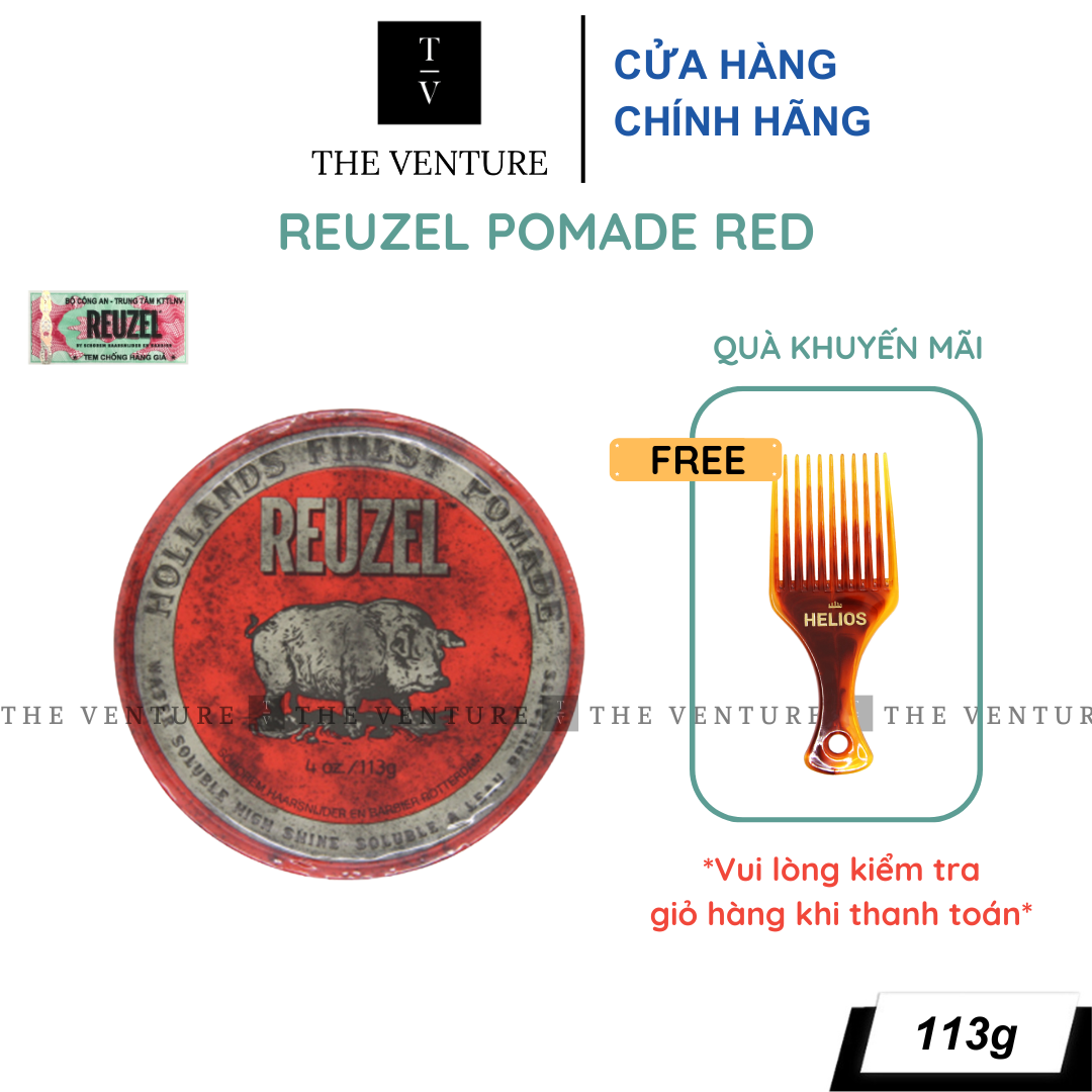 Sáp Vuốt Tóc Reuzel Red Pomade Chính Hãng - Pomade Heo Đỏ
