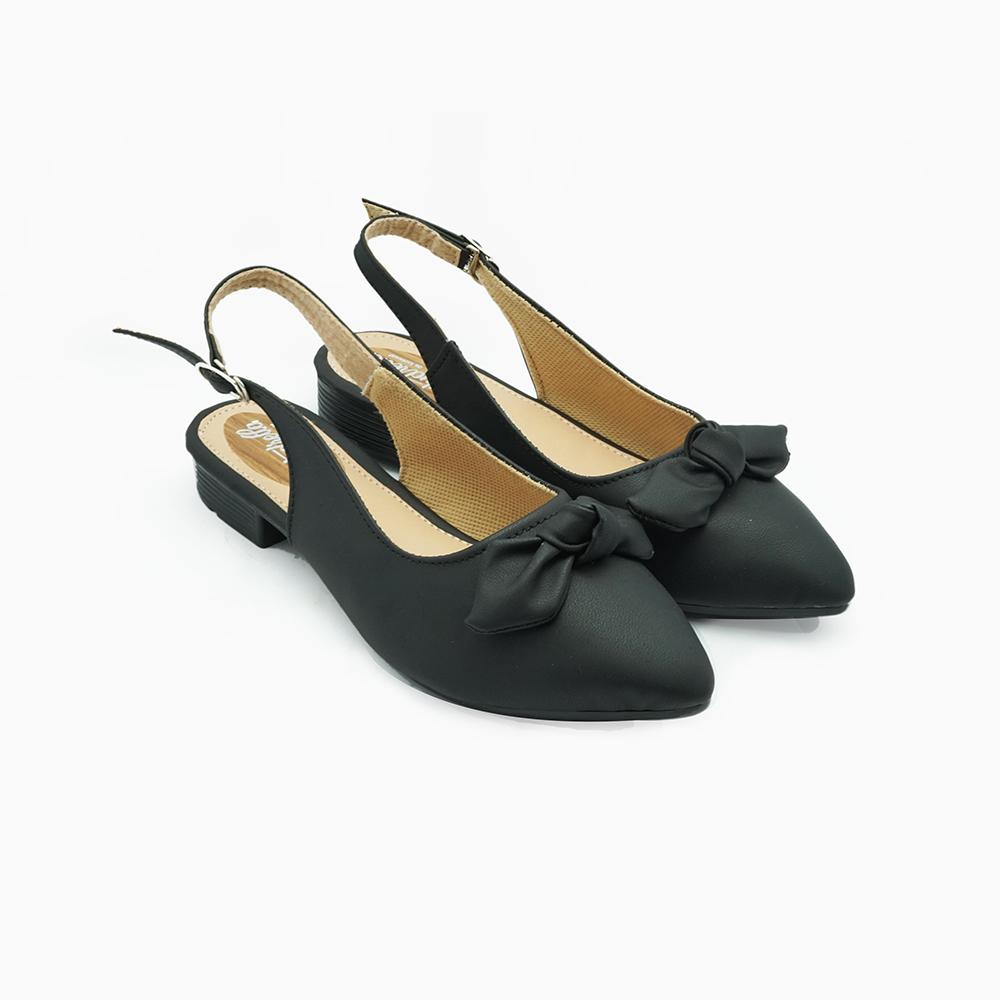 Giày búp bê kiểu nữ bít mũi đính nơ xinh Cindydrella C338