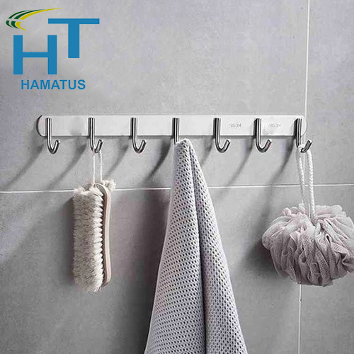 [HCM]Móc Treo Gắn Tường 7 Mấu Inox Không Gỉ Sét Tặng Kèm Phụ Kiện Ốc Vít