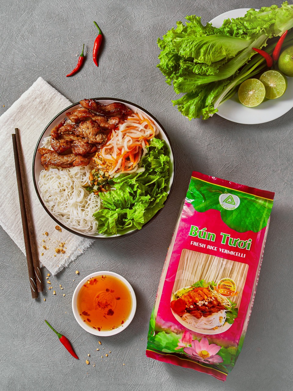 Bún tươi - Bún tươi dạng khô - Bún tươi Duy Anh (hàng xuất khẩu]