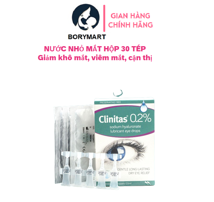 Dung dịch nhỏ Mắt Clinitas 0.2% hộp 30 tép nhập khẩu Ý