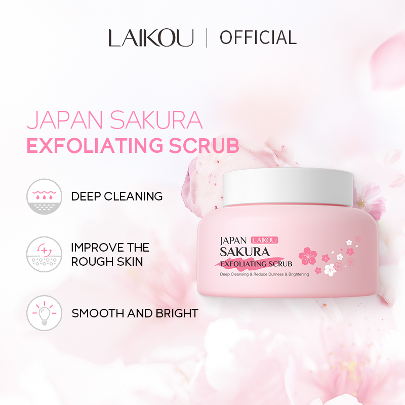 Laikou nhật bản sakura tẩy tế bào chết toàn thân tẩy tế bào chết 100g
