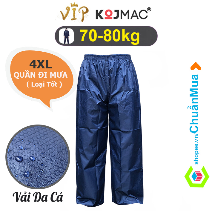  Quần Đi Mưa Vải Dù KOJMAC Cao Cấp Chống Thấm Nước   Size Lớn 60-80kg Siêu Bền Kết Hợp Phối Áo Mưa Thành Bộ Thời Trang   