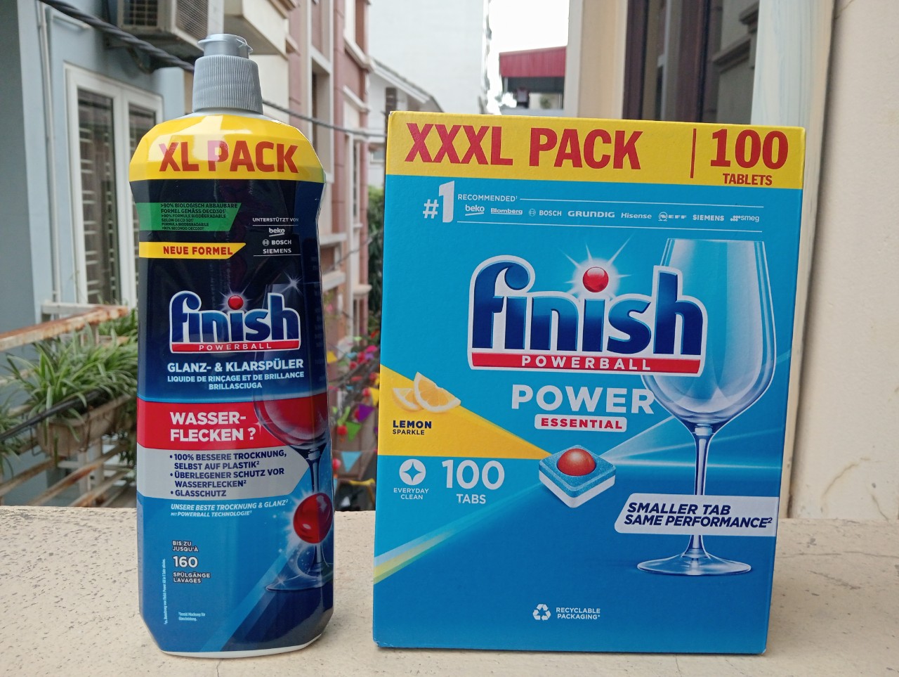 Combo Viên rửa bát Finish Powerll 100 viên + Nước làm bóng Finish  800ml + Tặng viên Finish