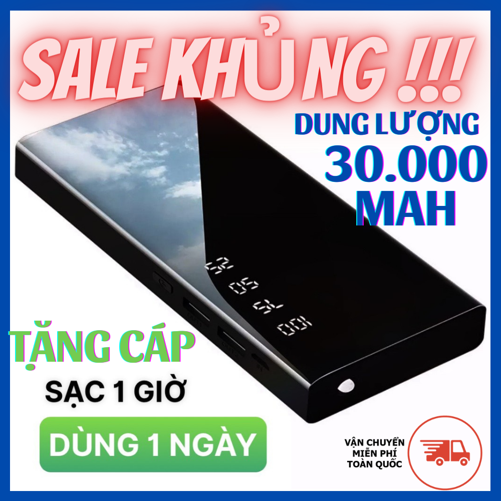 Pin dự phòng Power  PW300 dung lượng cao 300000 mAh Pin sạc dự phòng di động tiện lợi siêu mỏng siêu nhẹ đèn LED cực mạnh