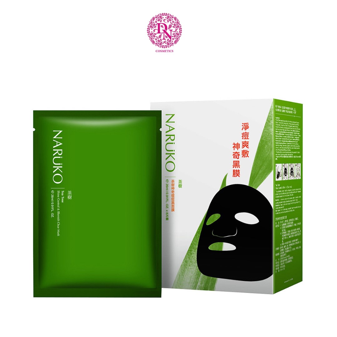 Mặt nạ tràm trà Naruko Tea Tree Shine Control And Blemish Clear Đài Loan