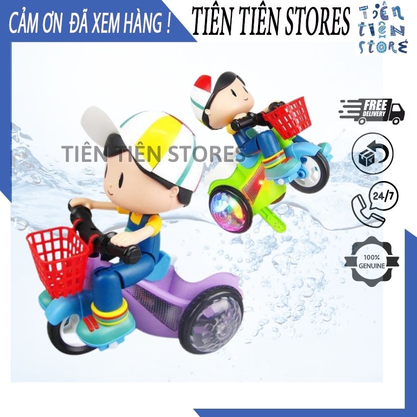 Đồ chơi phát nhạc cậu bé đi xe đạp tiên tiên store có đèn led và nhạc sôi động