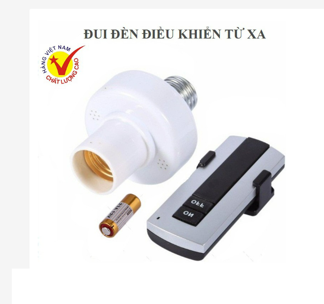 Đui đèn điều khiển từ xa e27-đuôi đèn điều khiển từ xa bằng sóng rf xuyên tường điều khiển kèm pin - loại tốt