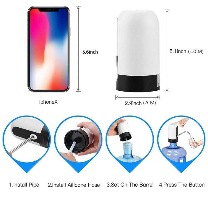 Máy bơm nước mini w-03. máy lấy nước từ bình lọc, máy hút nước mini có sạc usb