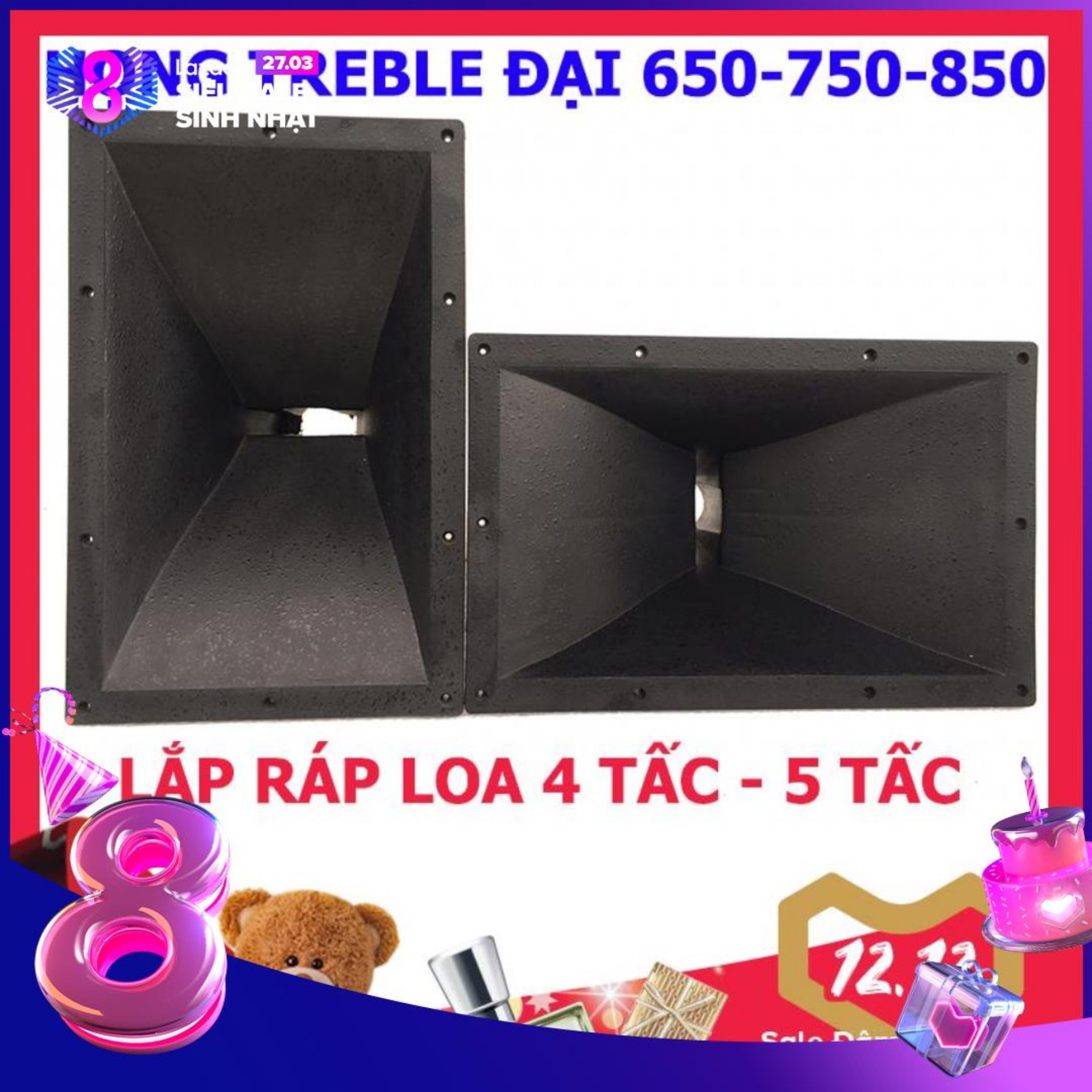 Họng treble đại 650 - 750- 850 dùng lắp ráp loa 4 tấc 5 tấc