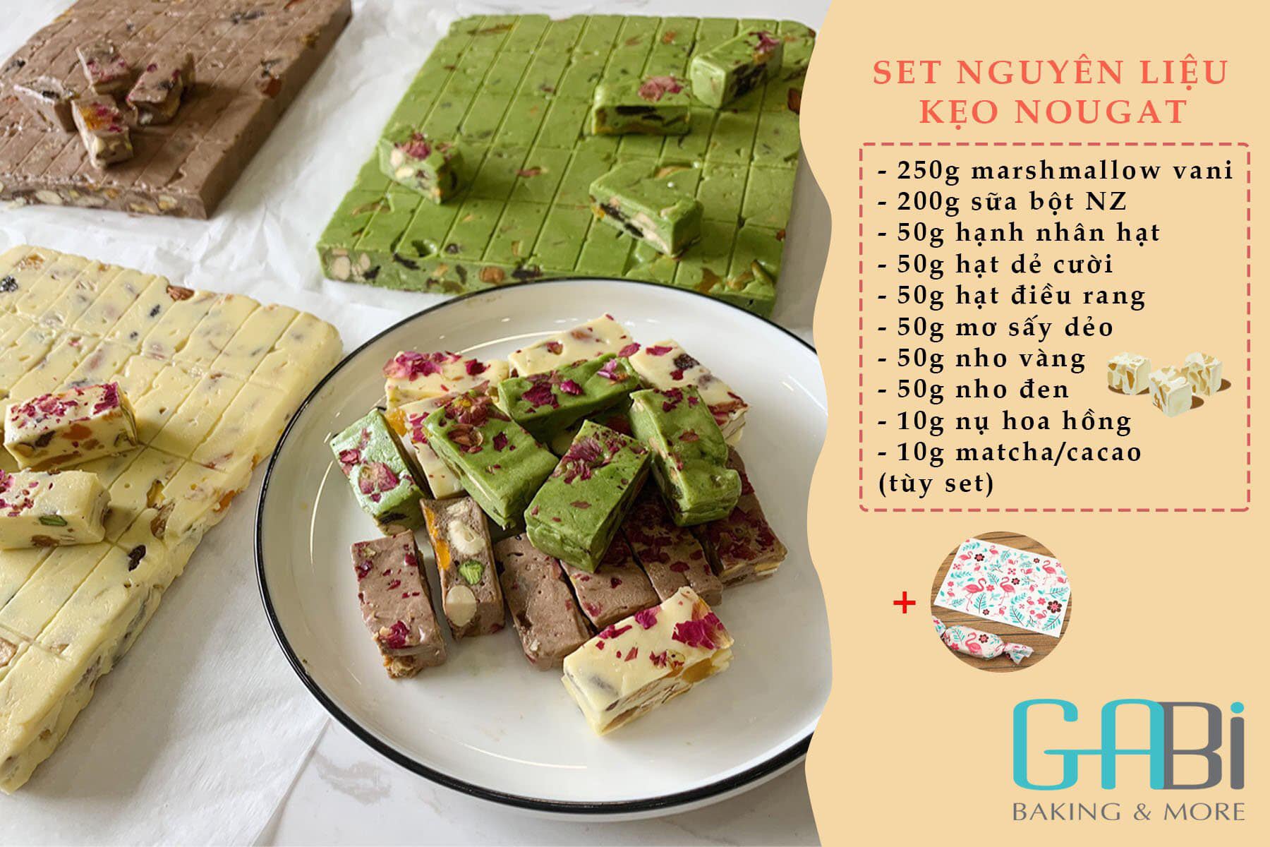 Set nguyên liệu kẹo nougat
