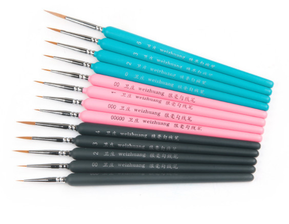 Combo 2 Cọ xịn siêu nhỏ 000 và 00- (nhỏ nhì - nhỏ thứ 3)  Cọ vẽ chuyên dụng vẽ màu nước sơn dầu màu acrylic nét nhọn mảnh