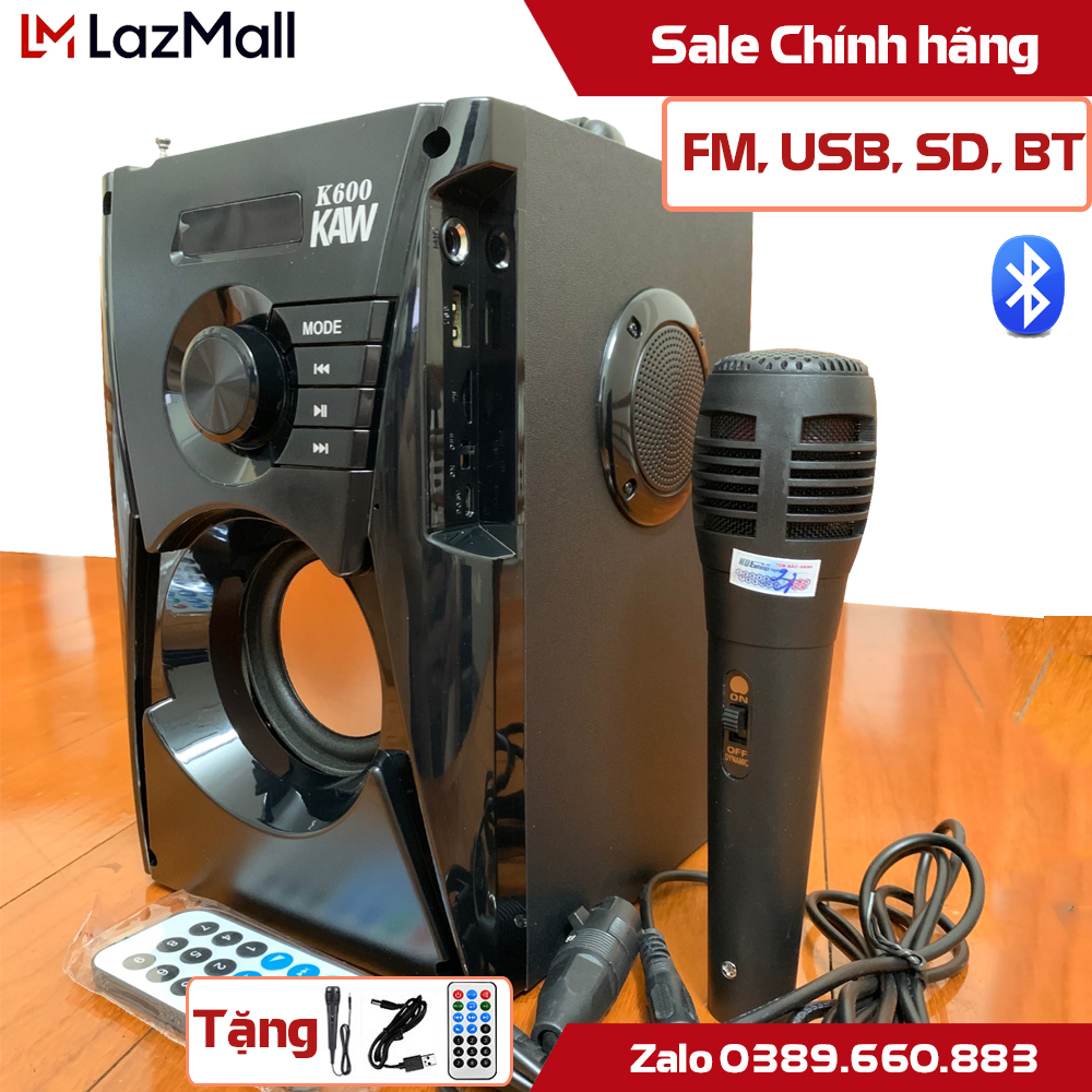 Loa Kẹo Kéo Công Suất Lớn - Loa Hát Karaoke Di Động- Loa Bluetooth Kaw K600 Loại Xịn Cao Cấp - 2 Trelb ,1 Bass Chắc Êm, Ấm, Đầm. Bảo Hành Loa Chính Hãng Lỗi 1 Đổi 1 MAXHCM