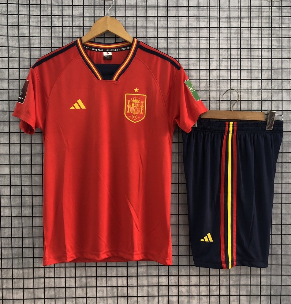 Bộ quần áo đá banh tuyển tbn tây ban nha đỏ flg wc2022