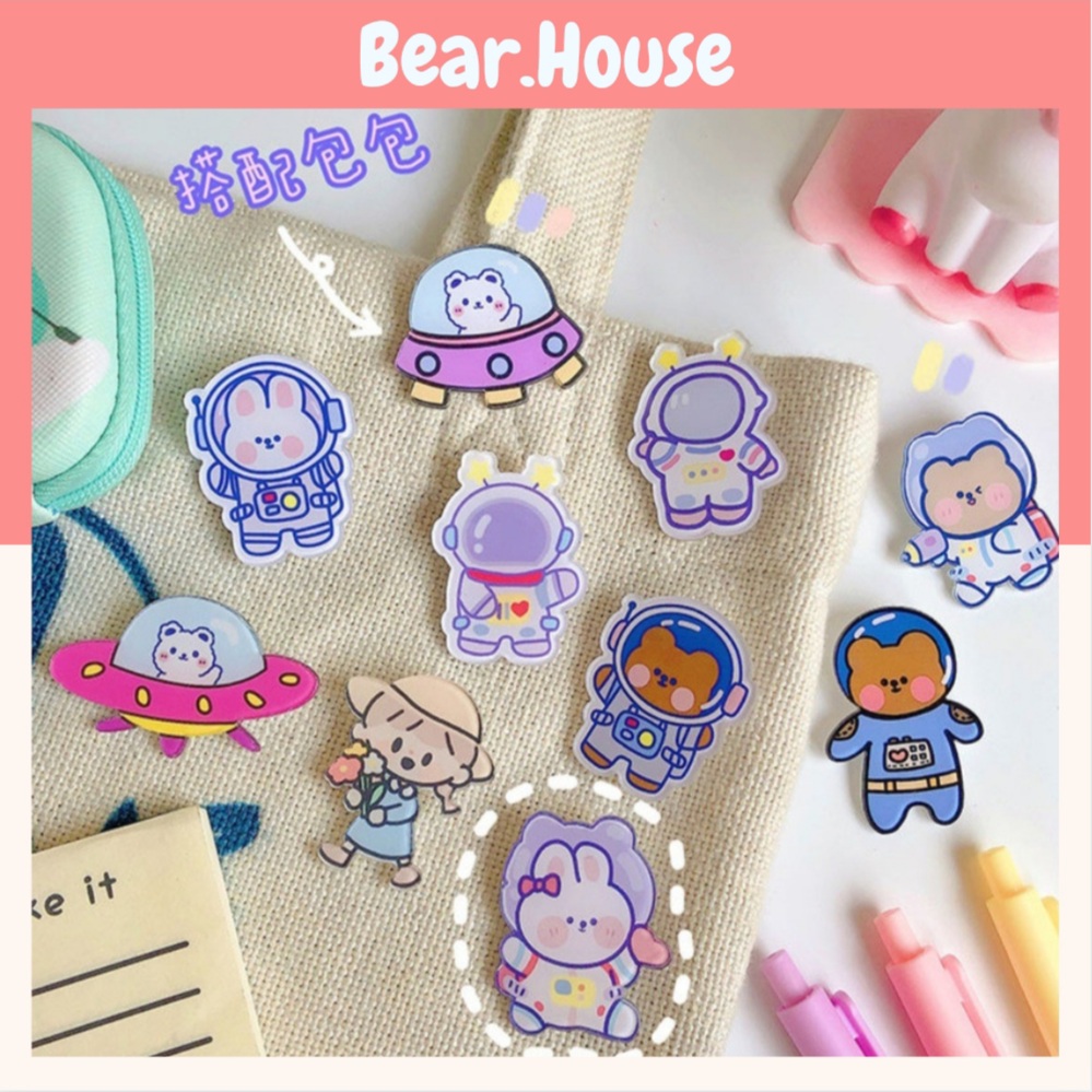 [HCM]??Huy Hiệu Cài Áo Cài Balo Hình Phi Hành Gia Màu Tím Xinh Xắn Bear.House