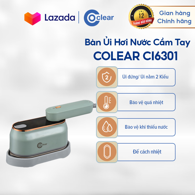 (New) Bàn Ủi Hơi Nước Cầm Tay 2 Trong 1 CI6301 Bàn Là Vừa Ủi Nước và Khô Tay cầm dạng xoay gấp gọn Du Lịch Tiện Lợi - Hàng Chính Hãng
