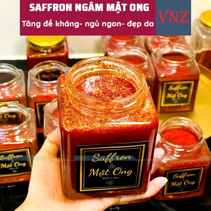 [HCM]SAFFRON NGÂM MẬT ONG 1GR+100ml - Saffron Tây Á - nhập khẩu chính hãng độc quyền từ Iran