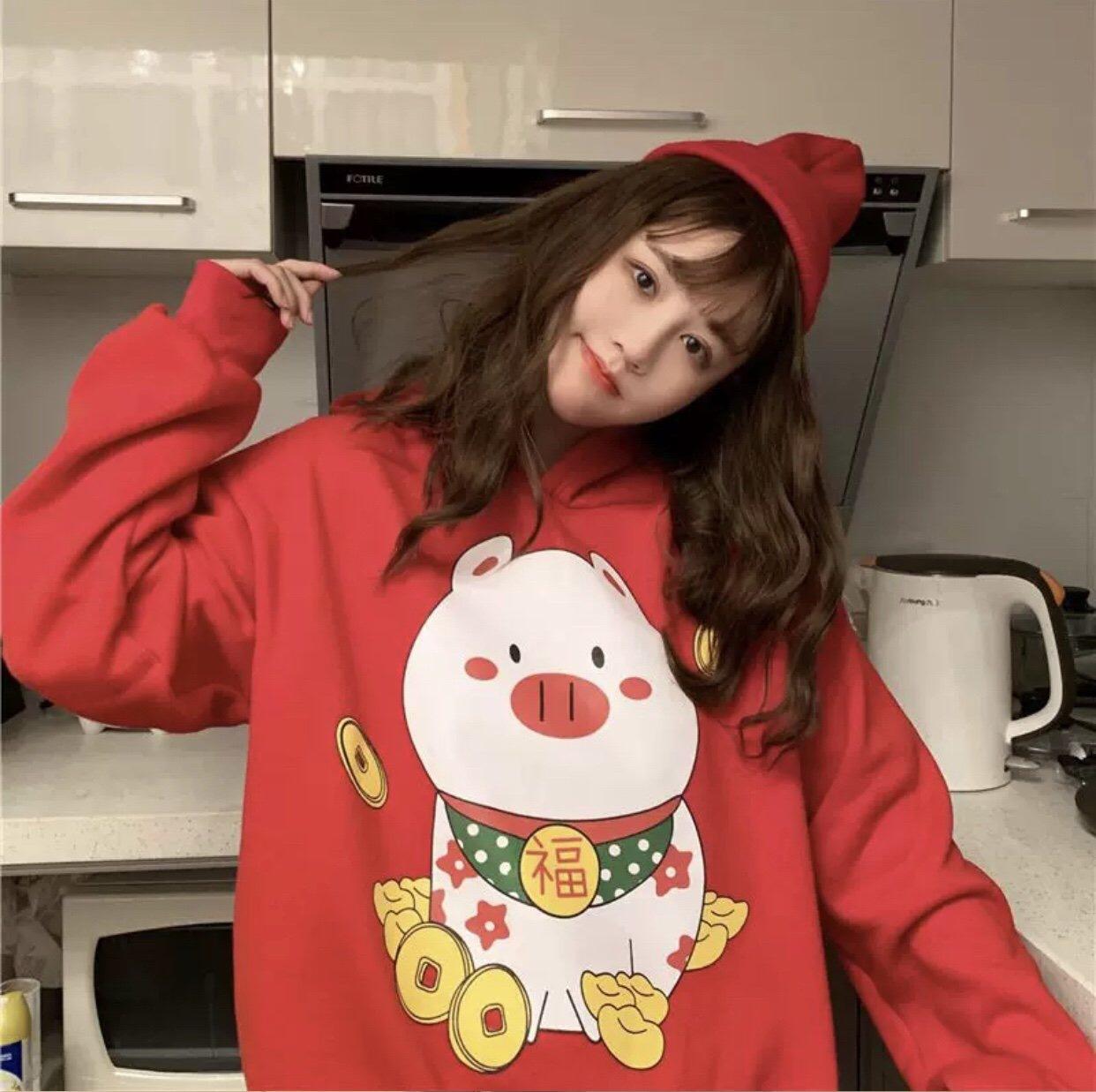 Áo Hoodie mẫu heo con cực xinh
