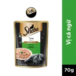 [Quà tặng không bán] SHEBA Pate cho mèo sành ăn - Thức ăn cho mèo trưởng thành dạng sốt, 70g - vị cá ngừ