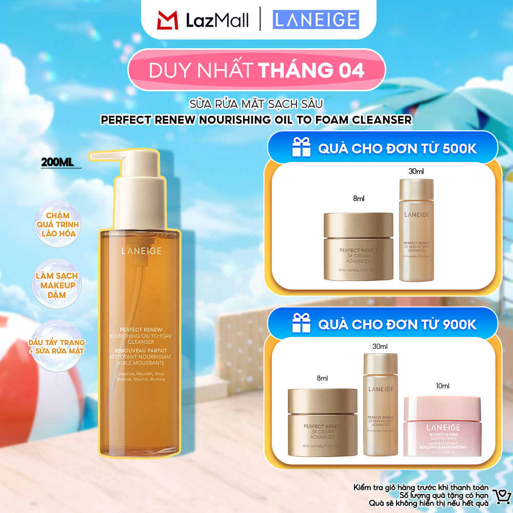 Sữa Rửa Mặt Sạch Sâu Perfect Renew Nourishing Oil To Foam Cleanser 200ml
