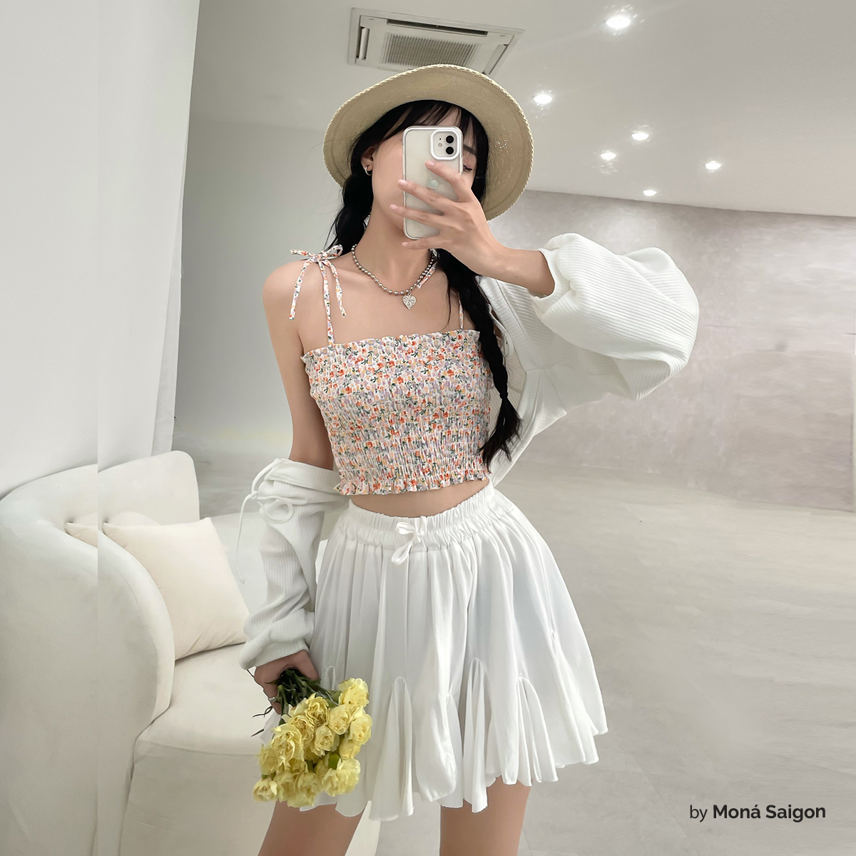 Áo ống hoa nhí moná - gem